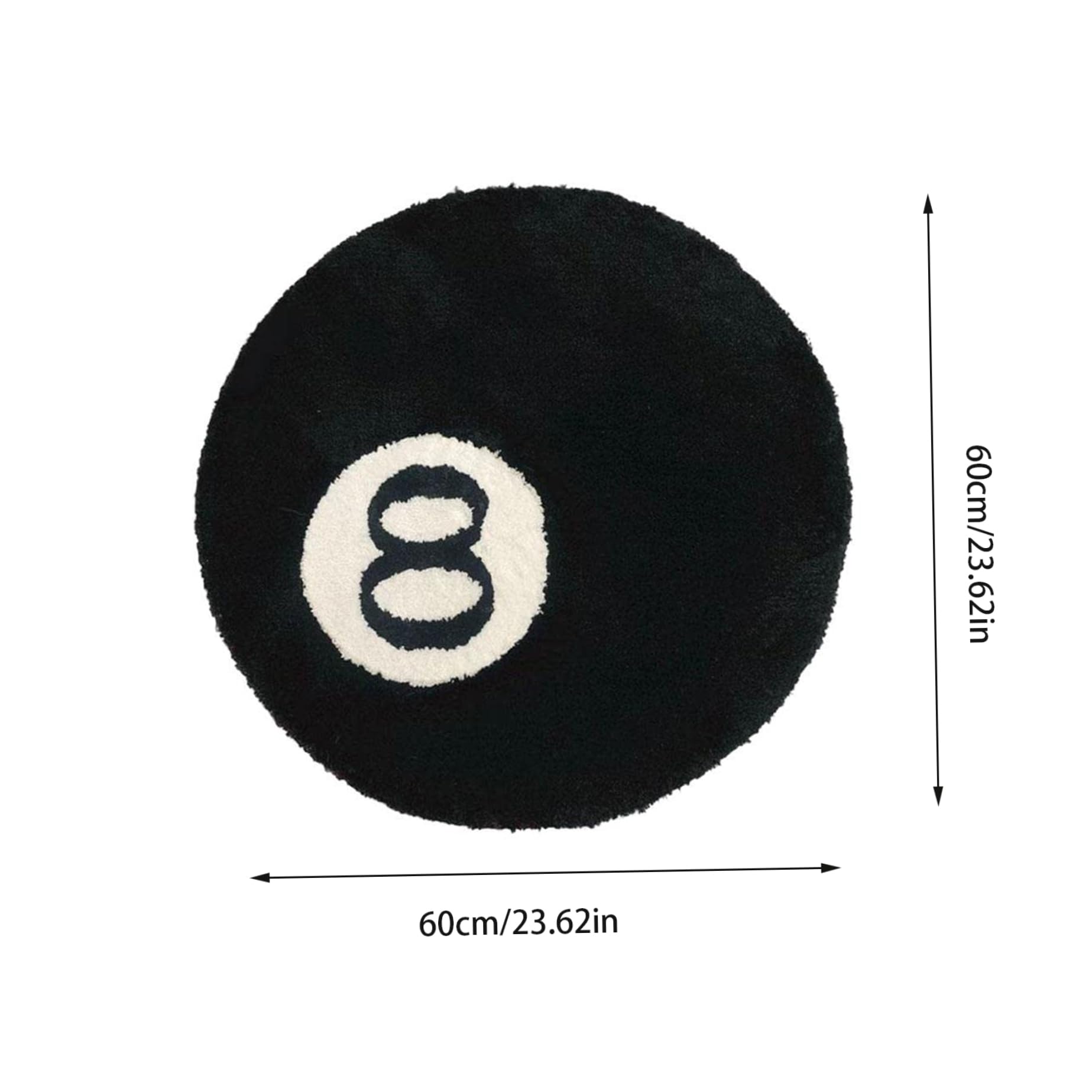 8 Ball Round Rug, 60 x 60 cm Zwart gebied Rug, Billboard Pool Acht Ball Tapijt, vloer deurmat voor woonkamer decor