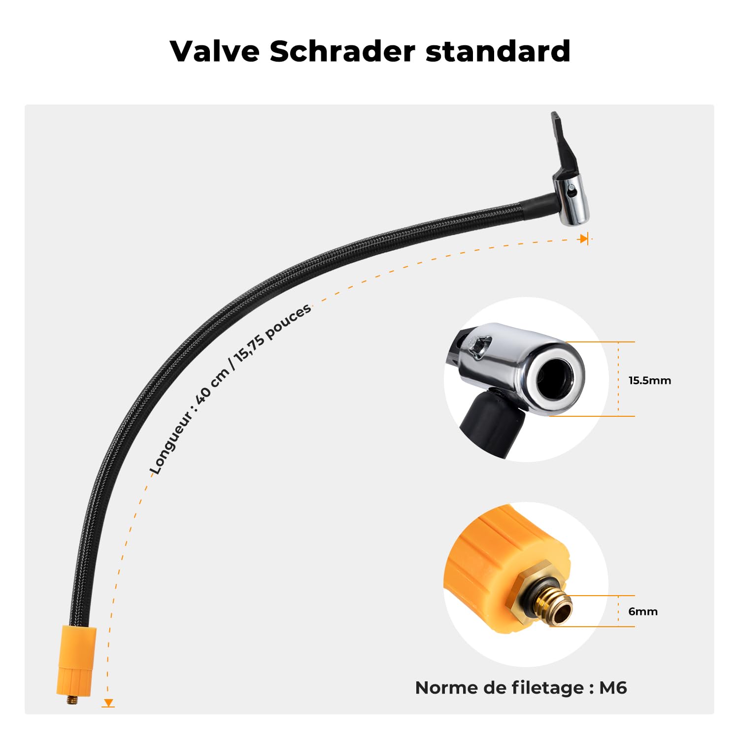 SJBAUTYO Tuyau Pompe Gonflage Pneu, 30cm Gonfleur de Valve Tube à Vélo Tuyau, Ad SJBAUTYO Tuyau Pompe Gonflage Pneu, 30cm Gonfleur de Valve Tube à Vélo Tuyau, Ad