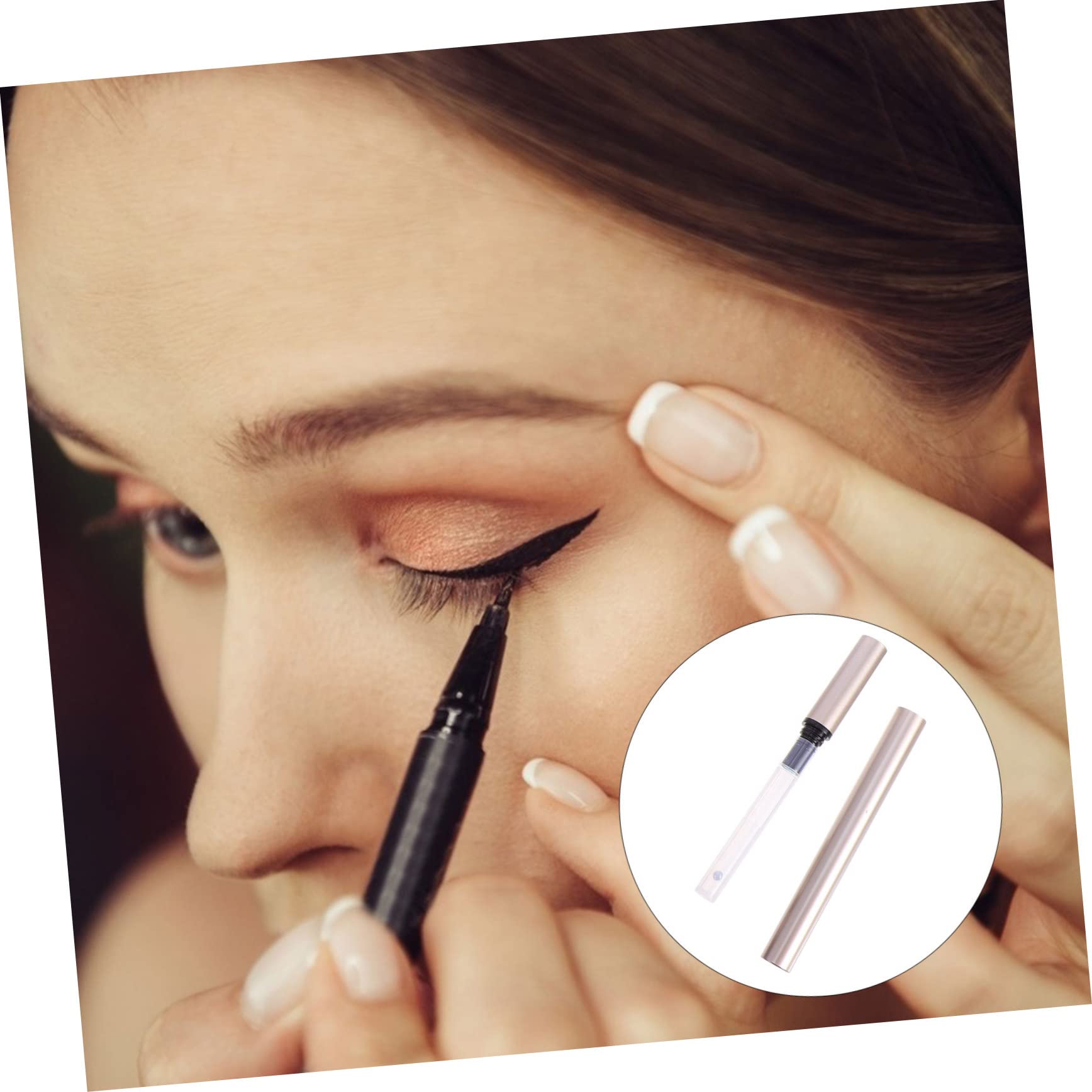 BESTYASH 5 Pezzi Tubo Eyeliner Vuoto 1ml Oro in Plastico Ricaricabile per Conservare Eyeliner Liquido per Negozi Cosmetici e Rivenditori