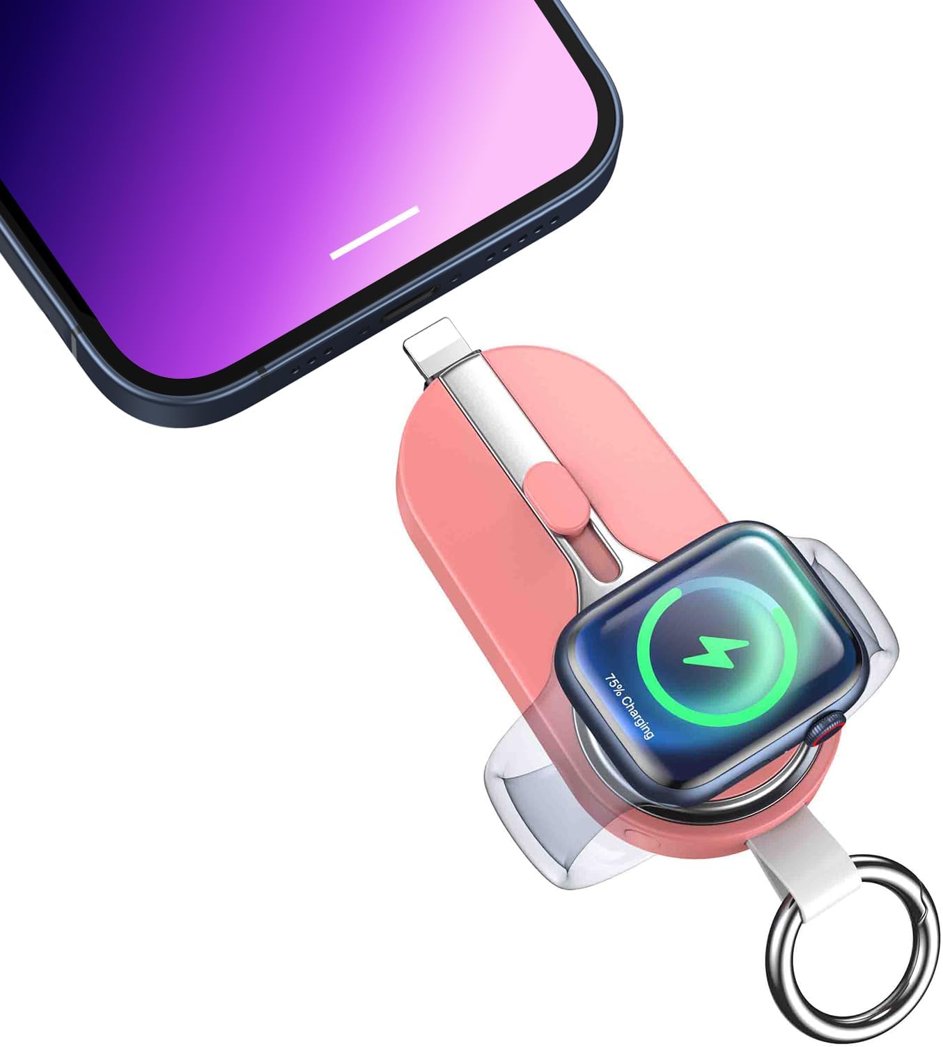 Keychain Portable Charger for iPhone,2500mAh Mini Power