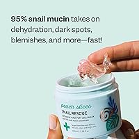 Vista 4 de Peach Slices - Máscara de Gel Lavable Intensiva de Rescate de Caracol (96 ml) - Concentrado de Mucina de Caracol al 95% - Piel Suave y Clara - Cica