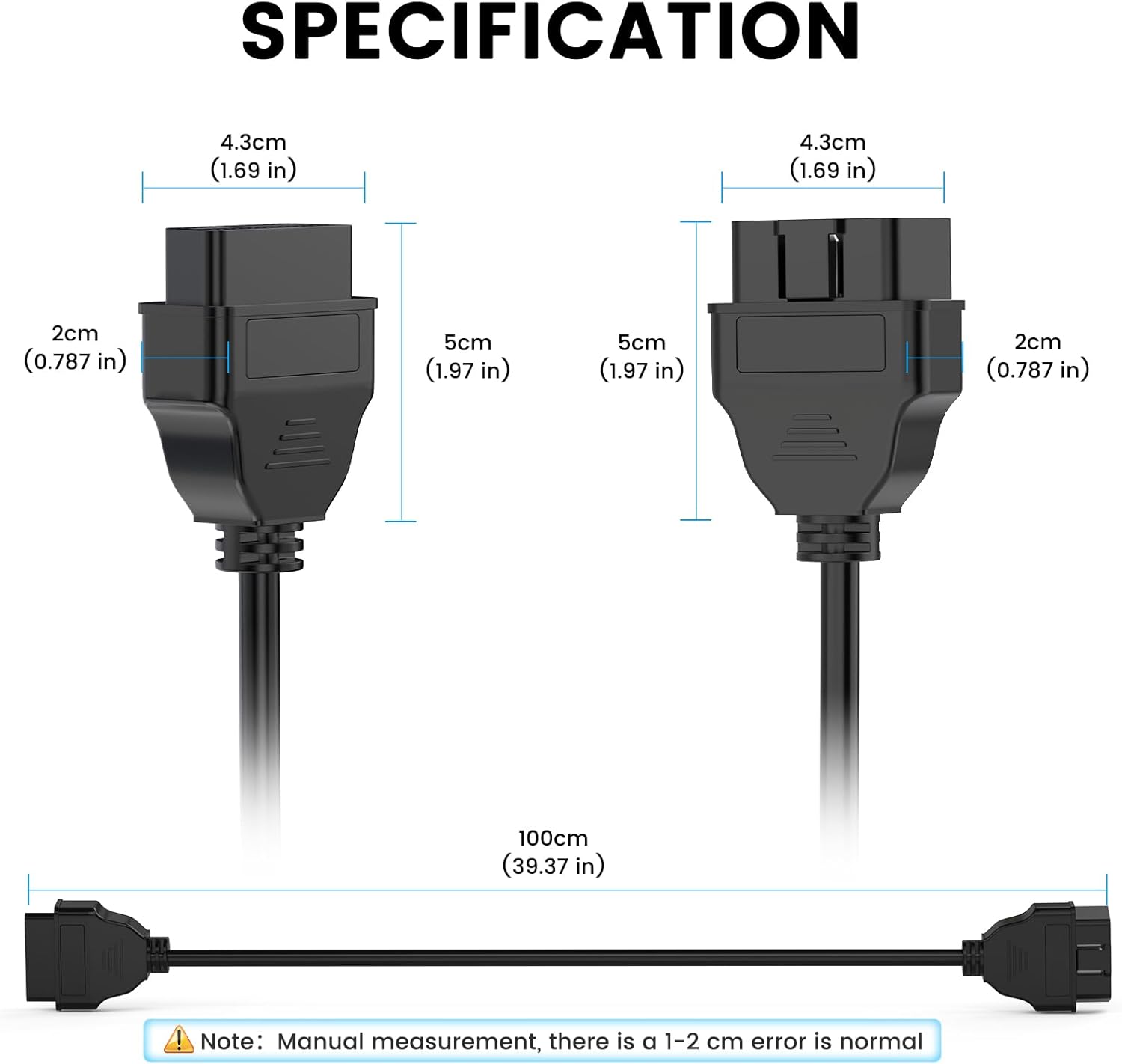 ANCEL BD200 OBD2 Scanner Bluetooth - Code Reader & Check Engine Diagnostic Scan Tools+ANCEL OBD2 Scanner Extension Cable