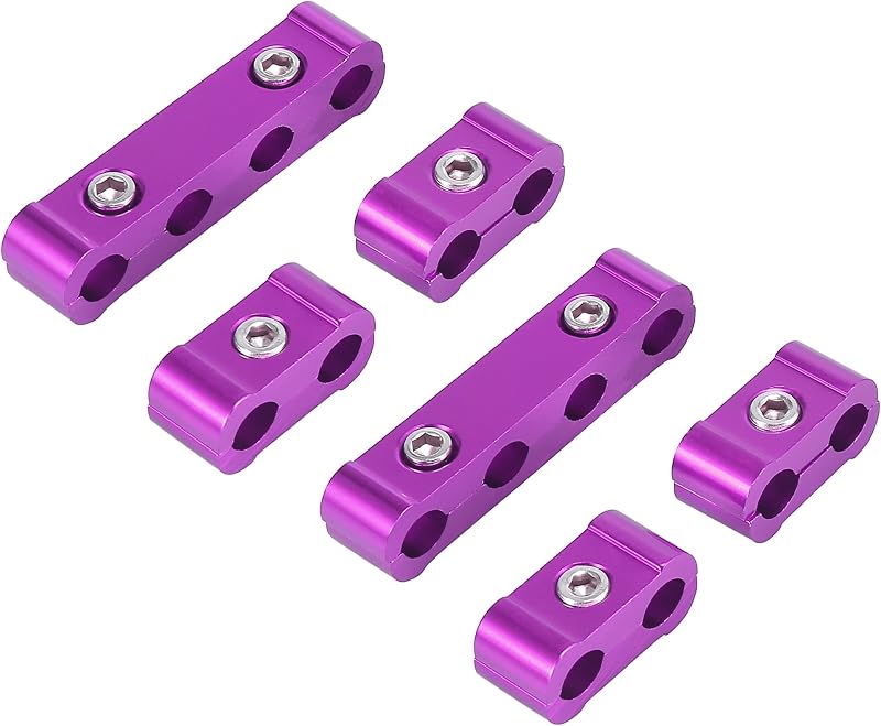 Separadores de cabos de vela X AUTOHAUX em alumínio 8 mm roxo – Kit com 8 peças