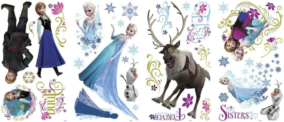 RoomMates Disney Frozen Glitter Peel and Stick Wall Decals, RMK2361SCS