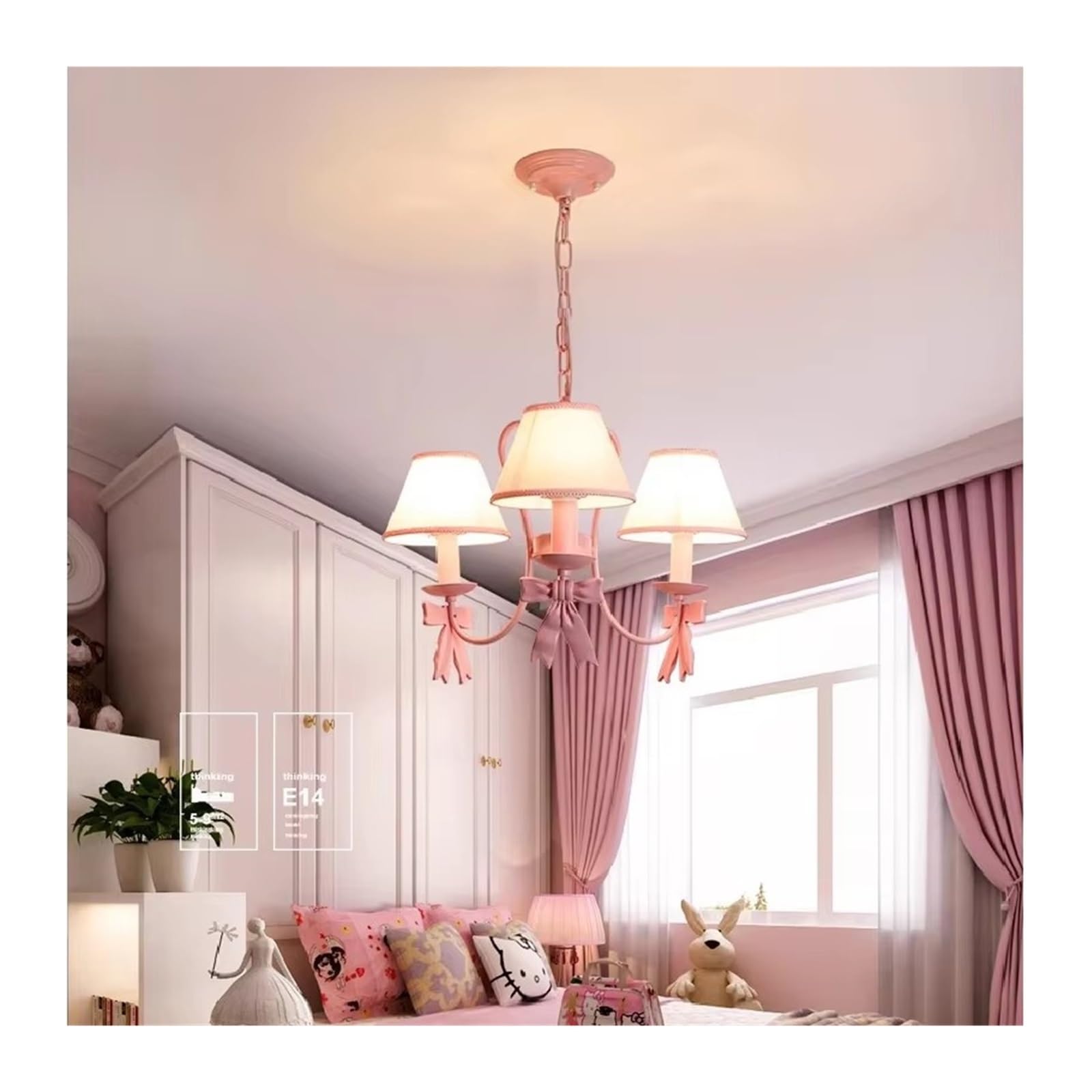 Lustre pour salon et salle à manger romantique à lumière blanche