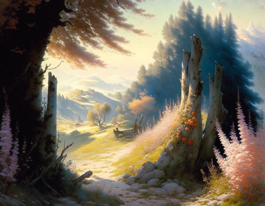 Art mural paysage de montagne moderne grande affiche sur toile 58x90cm