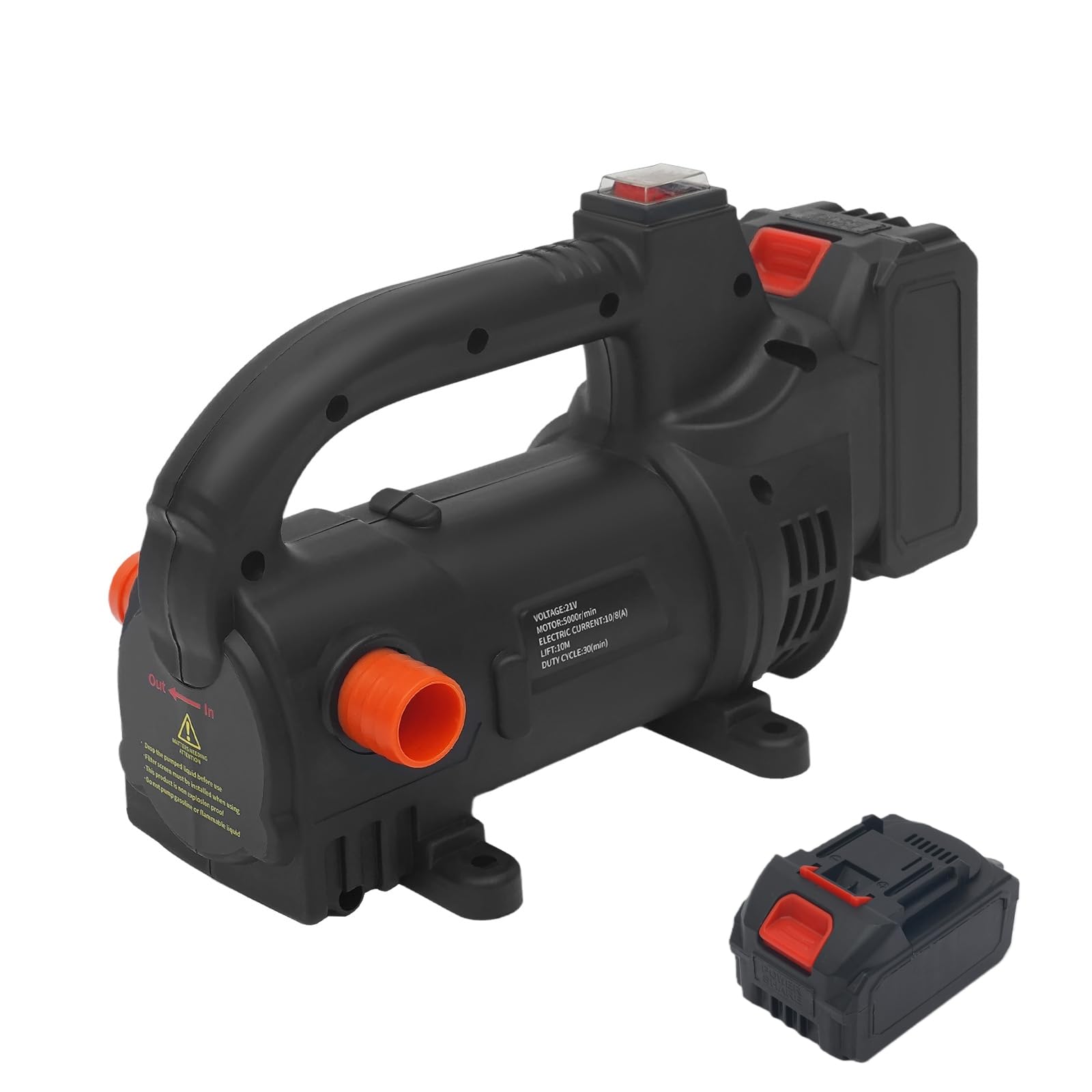 Bomba diésel con batería, 200 W, sin escobillas, 40 l/min, bomba eléctrica diésel con batería de 4000 mAh y cargador, bomba de combustible con filtro y bypass, bomba de aceite para bidón