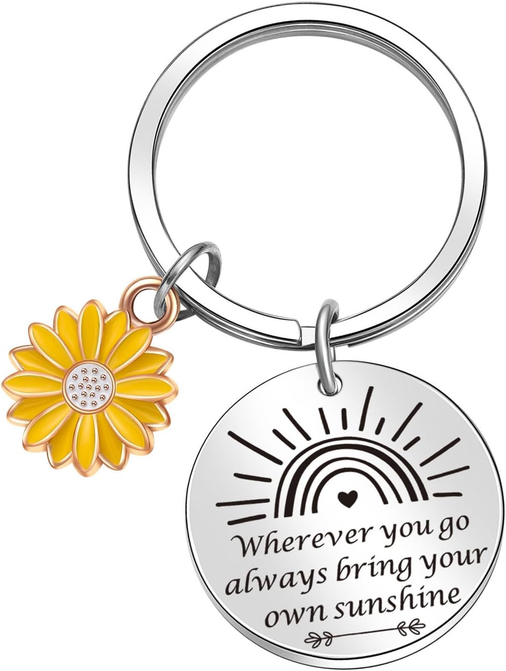 ORZOESD Sunshine Inspired Gift Friendship Motivational Keychain Daughter Keychain