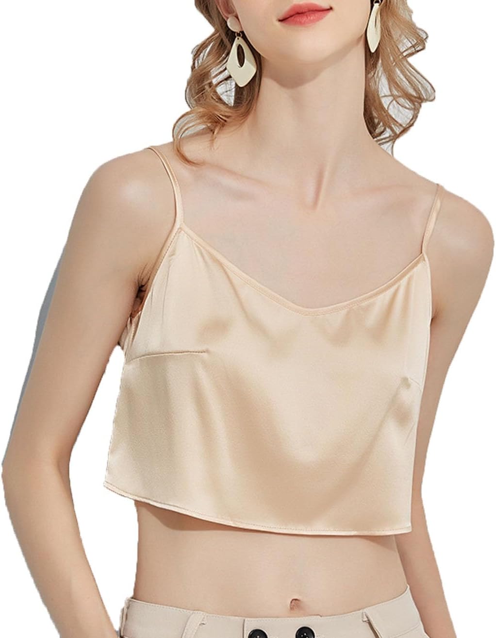 Women's Mulberry Silk Camisole Vest Lingerie Bandeau Tube Top Underwear Bustiers Tops Spaghetti Strap Party Streetwear