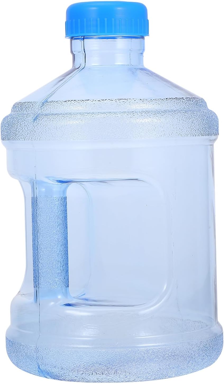 POPETPOP Outdoor Water Jug 6.10 Inch Transparent Mineral Water Bucket with Handle Large Mouth for Camping Hiking and Car Use