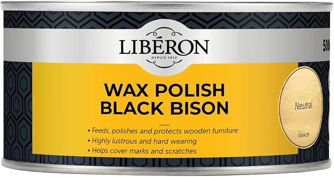 Liberon 500Ml Neutral Wax Polish Black Bison Paste