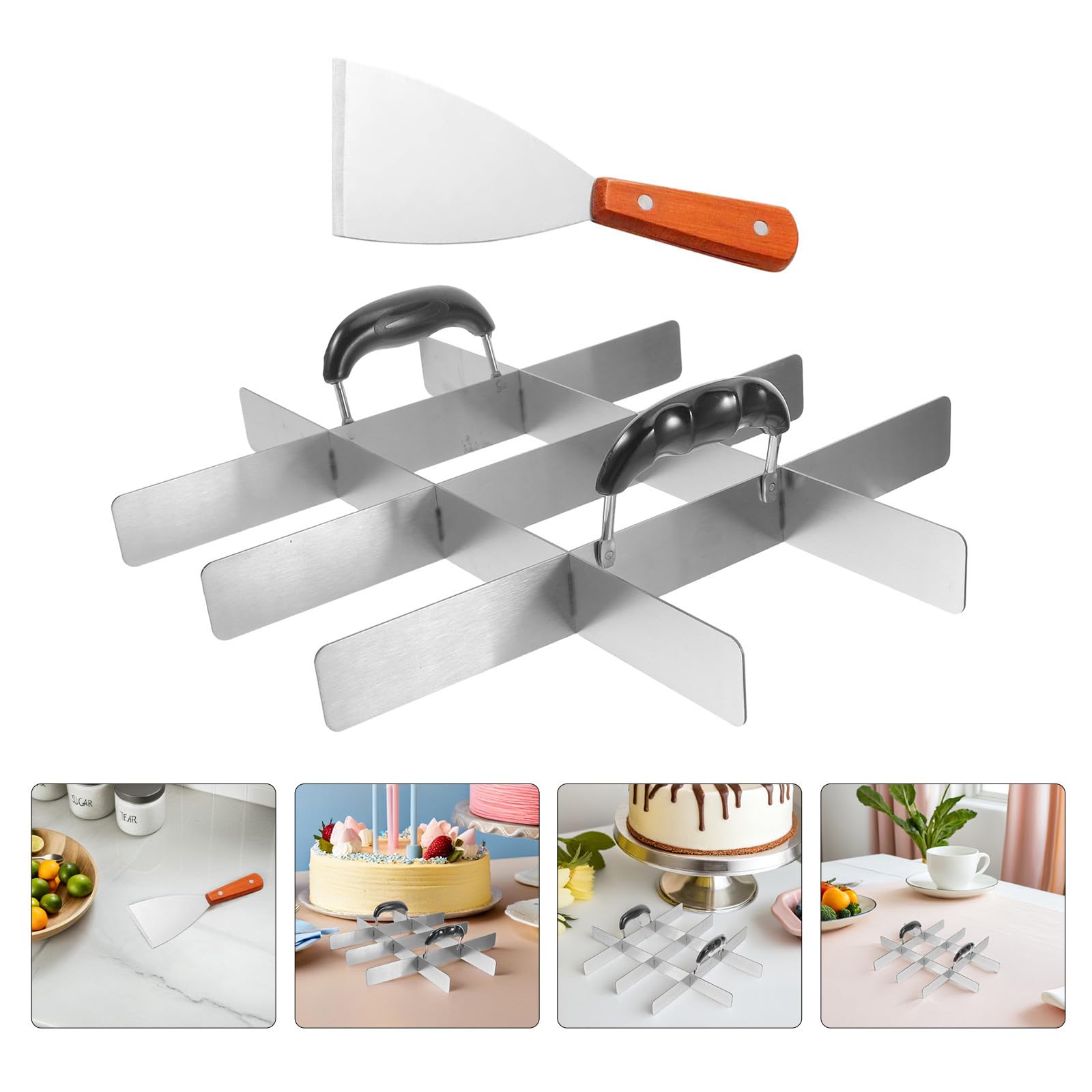 Artibetter 2 Stück Edelstahl Tortenschneider und Kuchenportionsmarkierer für Präzise Portionierung und Erhalt des Originalgeschmacks für Professionelle Bäcker und Restaurants