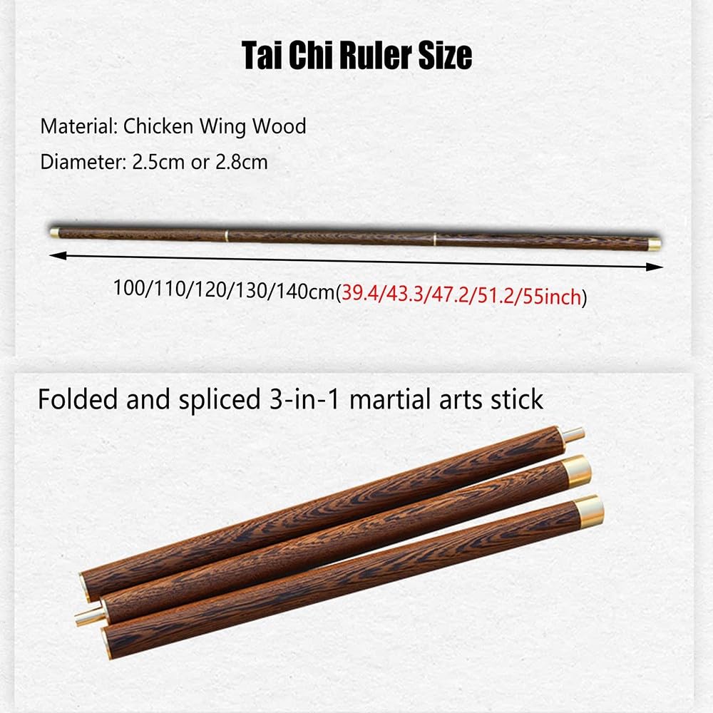 RèGle De Tai Chi Bâton D'entraînement Aux Arts Martiaux, Règle De Tai Chi Qigong avec Sac De Rangement, Equipement d'exercice Traditionnel Chinois Qigong Kungfu pour Le Fitn