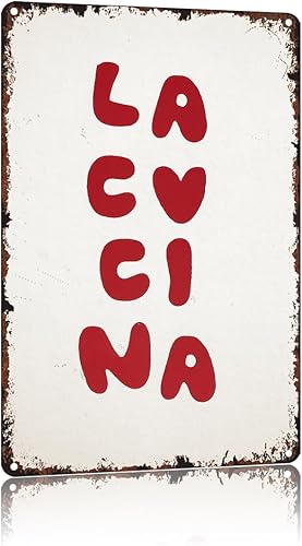 KERUNSM La Cocina Funny Metal Tin Signs 8x12 Inch Aluminum Vintage Poster-For Living Bathroom Room Kitchen Bedroom Patio Wall Decor