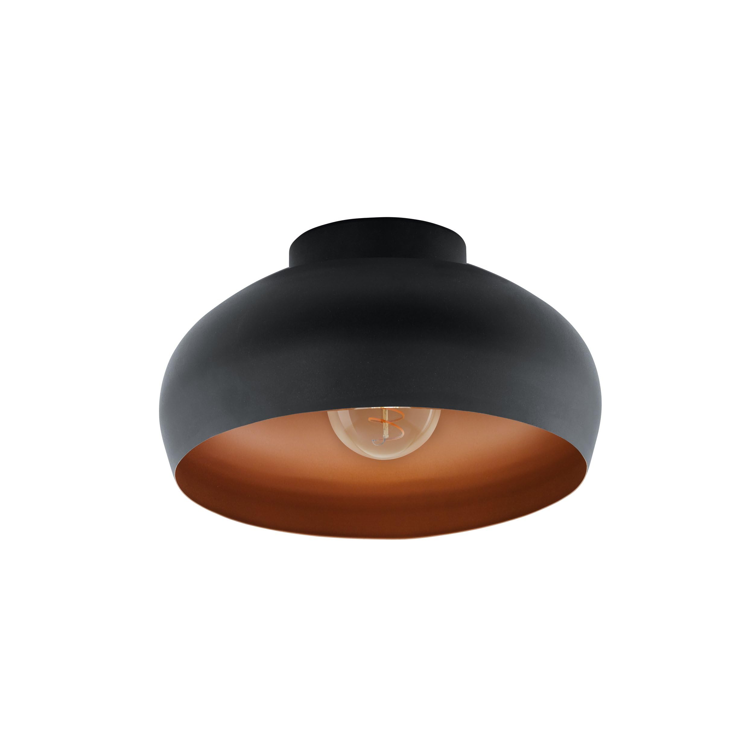 EGLO Mogano2 Ceiling Light - Ø280mm - Black and Copper - E27 Fitting