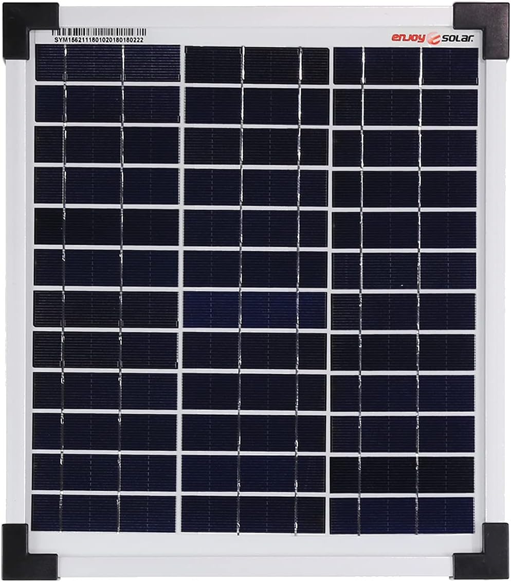 enjoy solar® Poly 12V 36V polycrystalline solar panel solar cell 50 W ideal for motor-home, garden shed, boat (10 W)