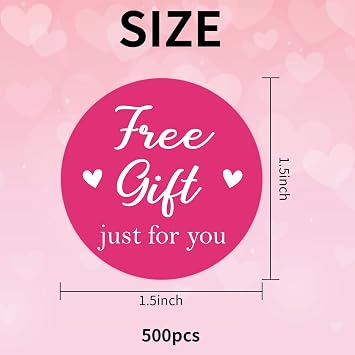 500Pcs 1.5Inch Customer Appreciation Stickers Roll, Free Freebies Gift Round Sticker for Small Business Decorative Packing Delivery Mailing Envelopes Postcards