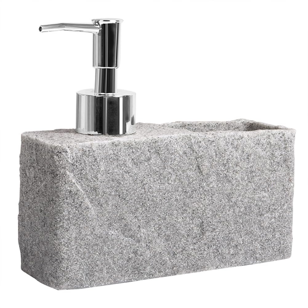 CTRLZS Imitation Rock Style Soap Dispenser for Kitchen Sink and Bathroom- Liquid Hand and Dish Soap Dispenser Included B
