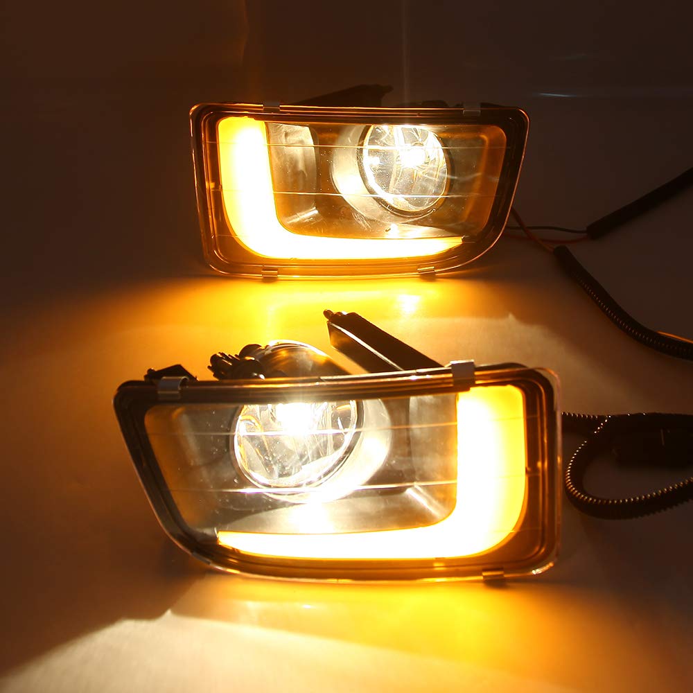 LED 6000K Luce di marcia diurna DRL + Indicatori di direzione gialli + Gruppo fendinebbia alogeno 4300K ​​per D-MAX 2014 2015