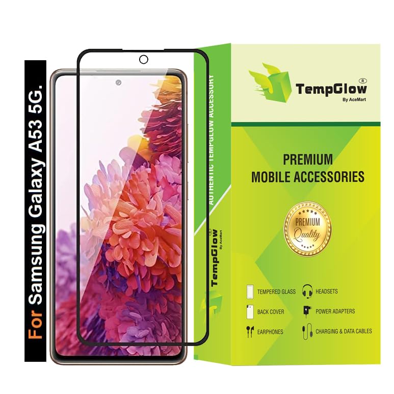 Image of Screen Protector for Samsung Galaxy A53 5G (Black) Tempered Glass Edge-to-Edge 6D Screen Guard With Installation Kit