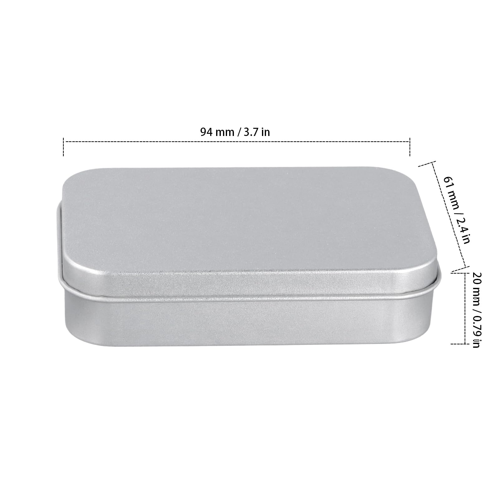 30 sztuk 94 x 61 x 20 mm srebrne pudełko na karty do gry z metalu, małe metalowe pudełko z pokrywką, blaszane pudełko na biżuterię, małe części