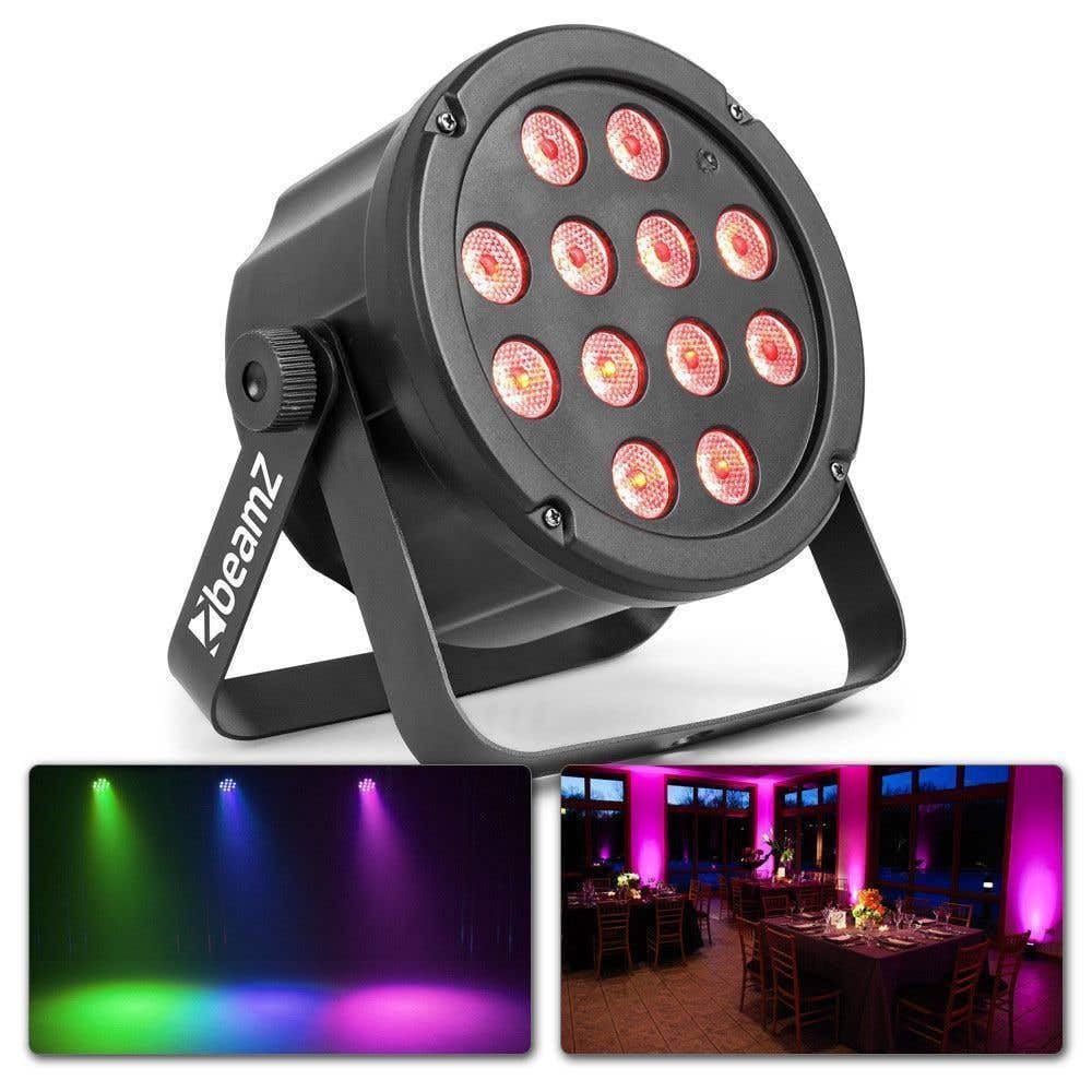 BeamZ SlimPar 35 Proyector láser para discoteca Negro - Accesorio de discoteca (Proyector láser para discoteca, Negro, LED, 12 lámpara(s), 3 W, Azul, Verde, Rojo)
