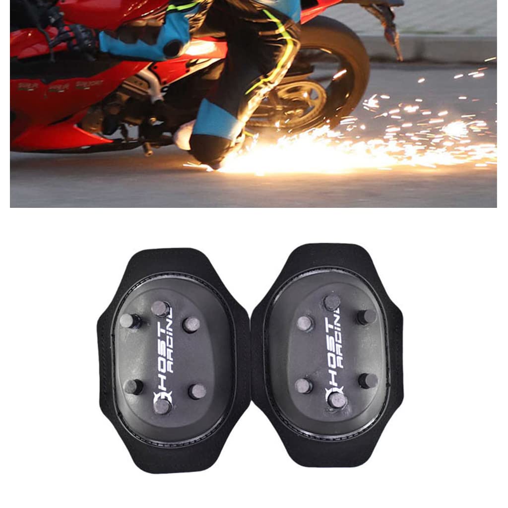 2Pcs Durable Motorcycle Knee Pad Slider Spark Grinding Bag with 12/20 Firepower Point Pants Grinding Bag - Black