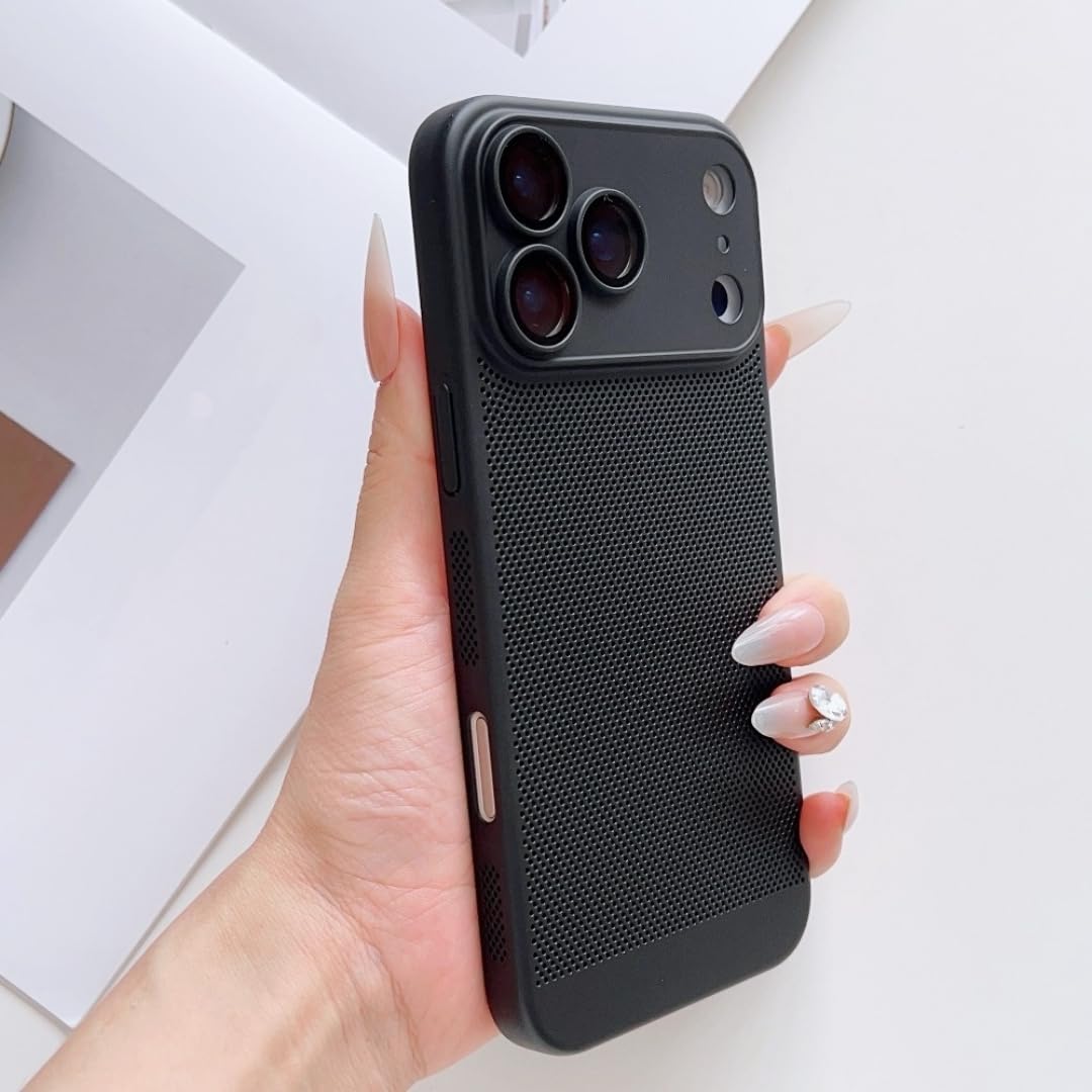 Funda Ultrafina de refrigeración y disipación de Calor para iPhone 17 16 12 15 13 14 Pro MAX Plus 17pro 17, Transpirable (para iPhone 14Pro MAX/Negro)