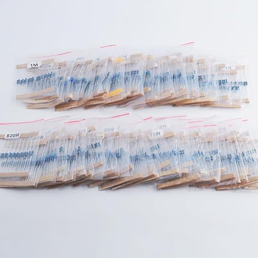 Metal Film Resistor Assorted Kit (600 pcs, 30 Values)