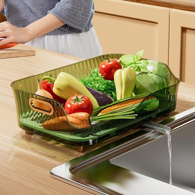 Whixant Dish Drying Rack, Dish Drainer for Counter, Kitchen Utensils Dish Rack Organizers with Drainboard Dish Organizer Plate Rack Drying Stand for Kitchen Sink Organization and Storage - Multicolor