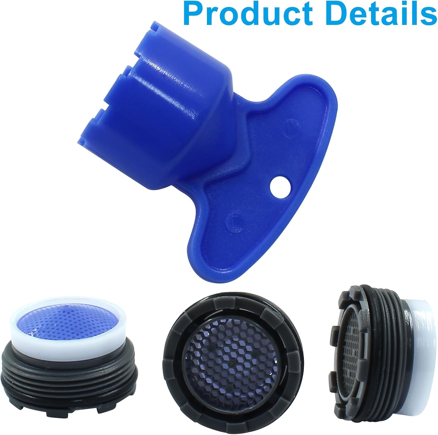 6 Pcs Faucet Aerator M21.5, Aerator Replacement for Sink Faucet Flow Restrictor, Faucet Cache Aerator with 2 Pcs Key Removal Wrench Tool (21.5mm)
