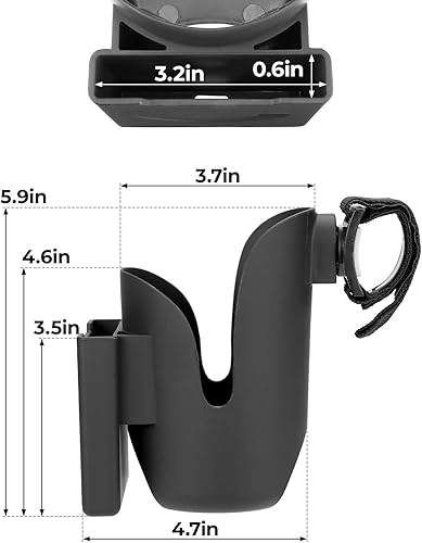 Miniatura 4 de JOYTUTUS Portavasos para silla de ruedas, soporte para botella de agua 2 en 1 y soporte para teléfono, soporte universal para vasos de bebida para