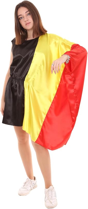 Womens Patriotic Flag Dress | World Cup Soccer Fans Costumes Outfit | Olympic Game Celebration Adult Accessory
