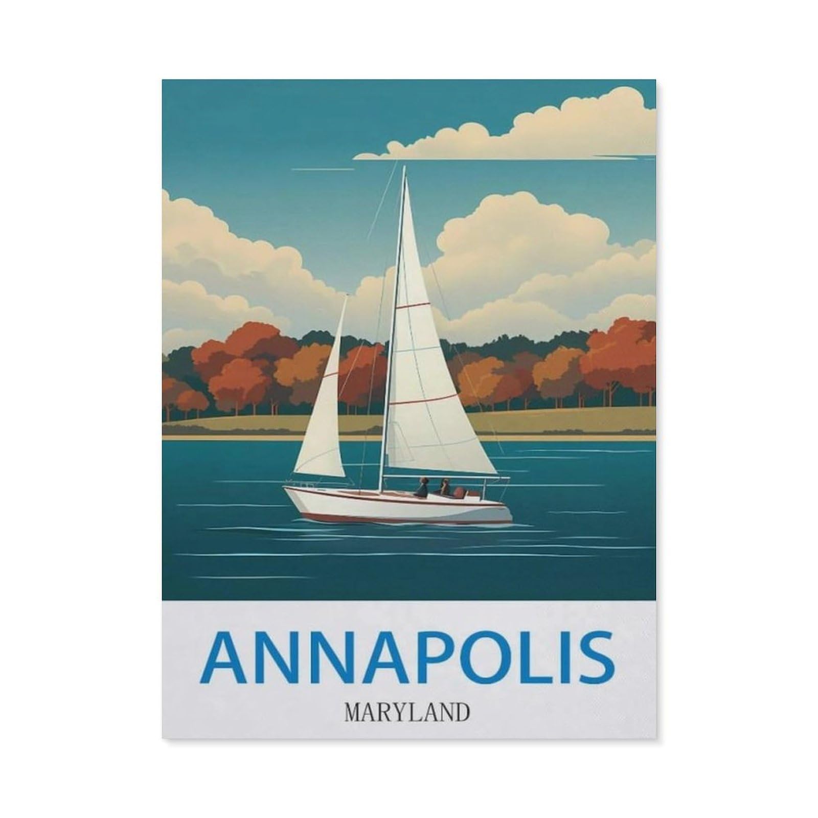 BEAYODKP 5D DIY Diamond Painting Kit，Annapolis Maryland，Crystal Mosaic Full Drill Round Diamond Painting Embroidery Accessories（30 x 40 cm/11.81 x 15.74 inches）-CO11