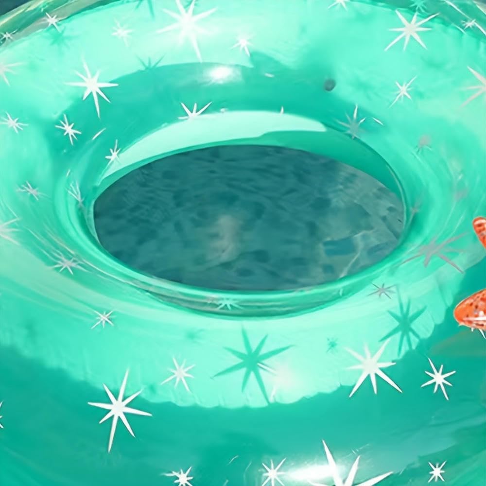 Anillo de natación en Forma de Cactus Inflable para Adultos con Piscina de patrón de Estrella de Brillo Flotación Floats sin Carga para Edades de 14 años en adelante LWX