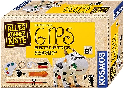 Kosmos 604066 - AllesKönnerKiste, Gips-Skulptur, DIY Bastelset für Kinder ab 8 Jahren, Kindergeburtstag, Bastelset Gips, Gips...