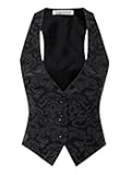 Women's Waistcoat Tuxedo Vest Vintage Steampunk Dress Racerback Jacquard Jacket