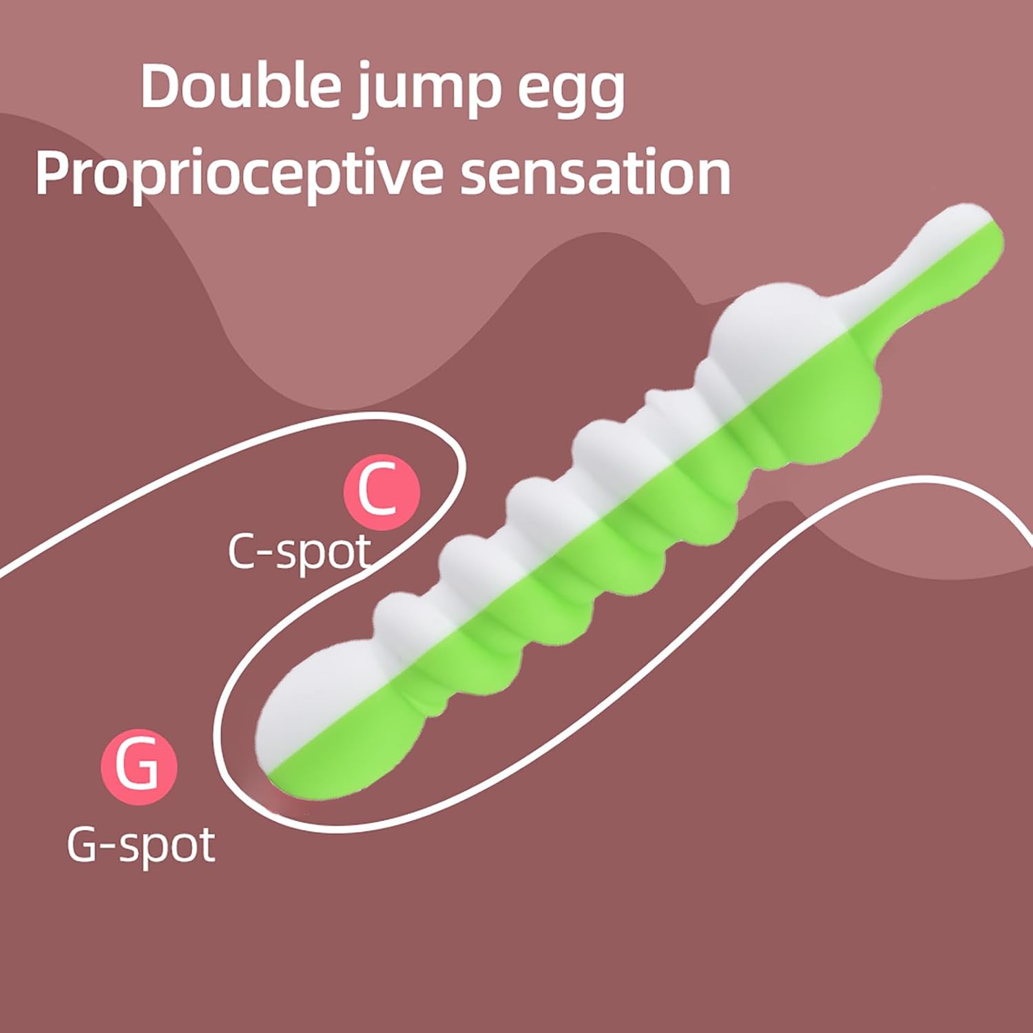 Double Jump Egg G-spot Rabbit Vibrator Adult Sex Toys, Clitoral Realistic Dildo Vibrating with 10 Vibrations Modes for Womens and Couples（Greenish White）