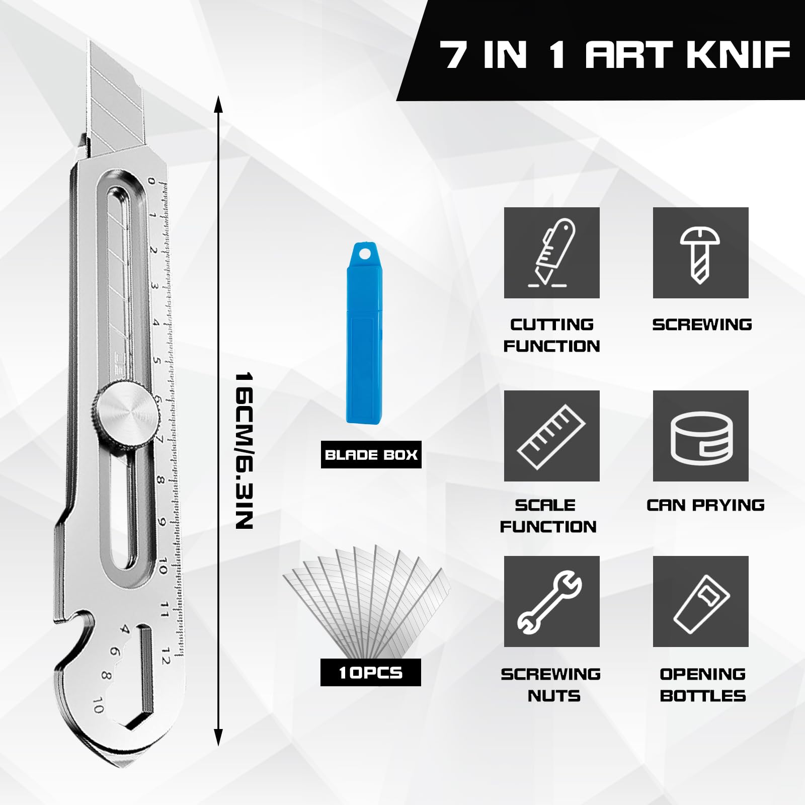 2 Cutters Professionnels 7-en-1 - Acier Inoxydable - Avec Lames De Rechange