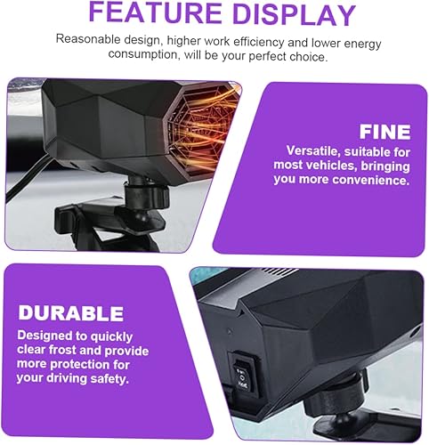Miniatura 4 de SUPVOX 1 unid calentador de coche descongelador portátil para coche auto desempañador parabrisas desempañador coche desempañador vehículo