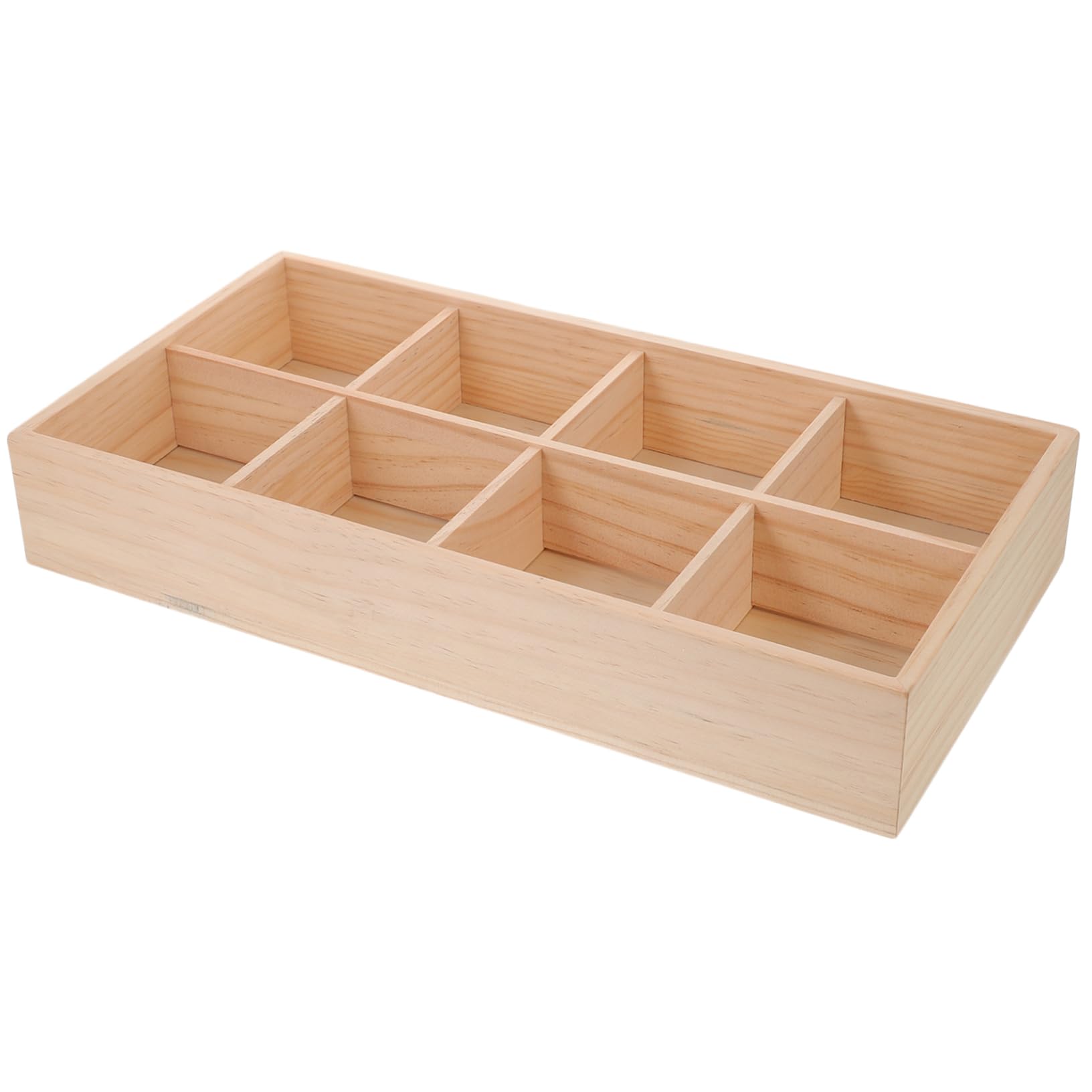 Unomor Snack Box with Compartment Design Natural Desktop Serving Case for Dried Fruits Tea Bags Snacks Sections for Home Organization