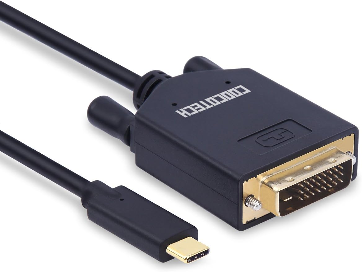 USB C to DVI Cable, Thunderbolt 3 to DVI Adapter 6FT USB 3.1 Type C to DVI(24+1) Male 1080P Cable Compatible with 2017/2016 MacBook Pro,2016/2015 MacBook,Samsung S8+/S8