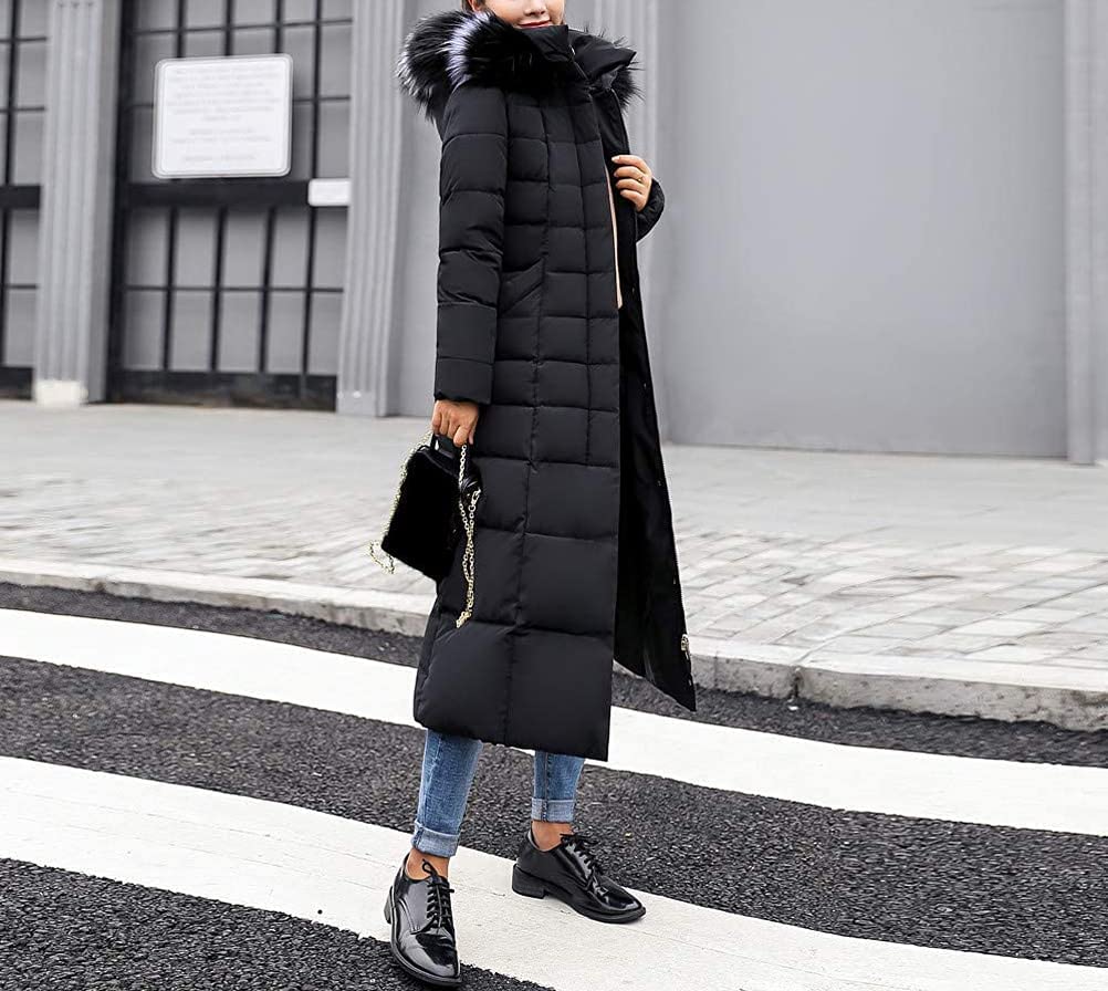 Onsoyours Femme Doudoune Longue Hiver Chaud Veste Matelassee Parka à Capuche Manteau Élégant Casual