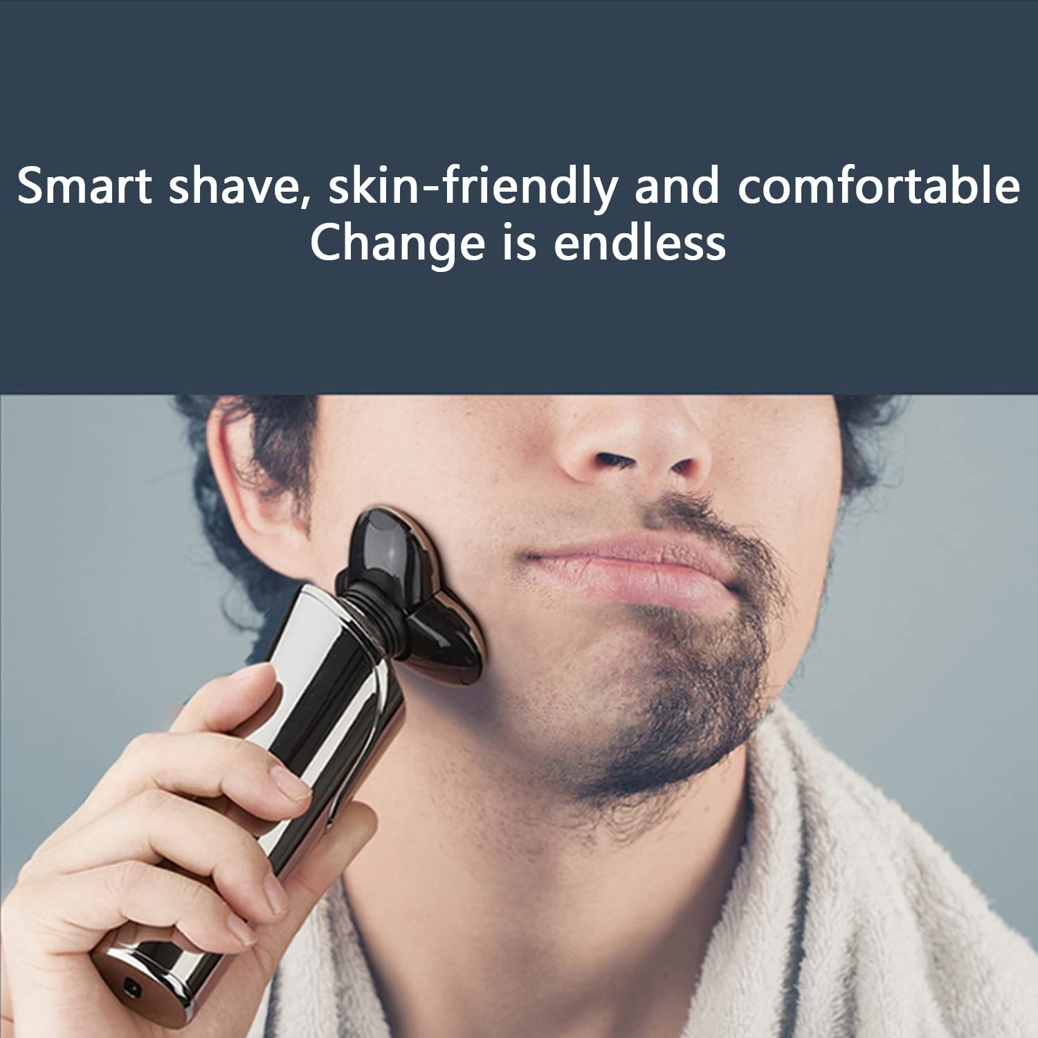 Rasoi elettrici, Rasoio Elettrico for Uomo, Rasoio Intelligente ad Alta Potenza, Ricarica USB, Doppia rasatura a Secco e a Umido, Impermeabile, Multifunzionale