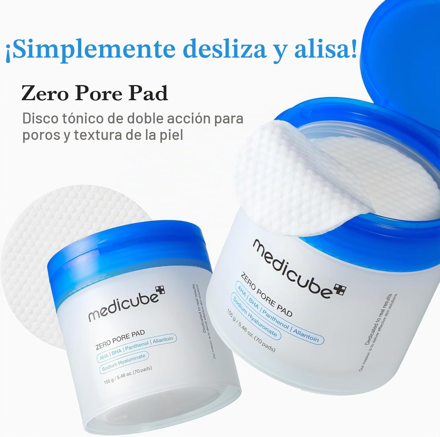Medicube ZERO PORE PAD 2.0, 70 Piezas - Almohadillas Faciales Exfoliantes Suaves con AHA, BHA, PHA, Centella Asiática y Árbol de Té para Tratamiento de Piel