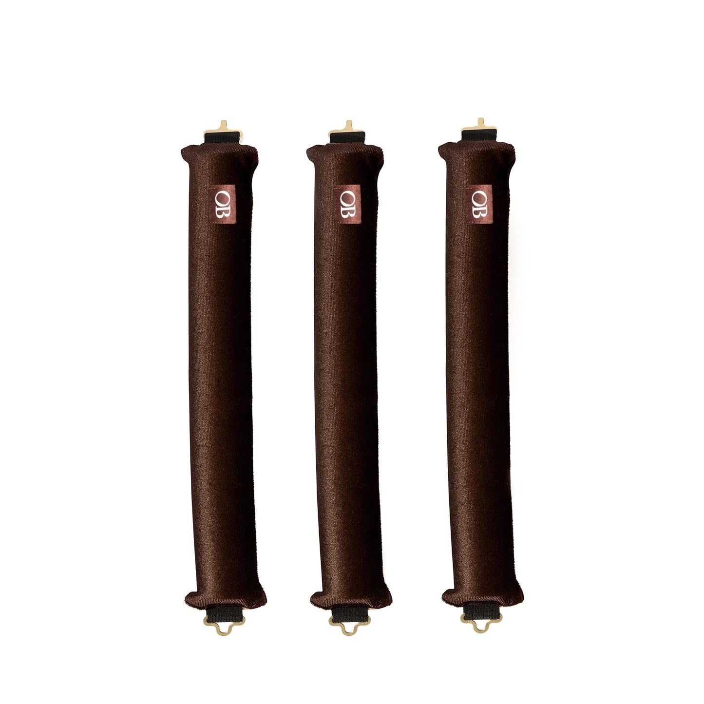 Brown Authentic Overnight Blowout Velvet Hair Rod, Classic 3 Set