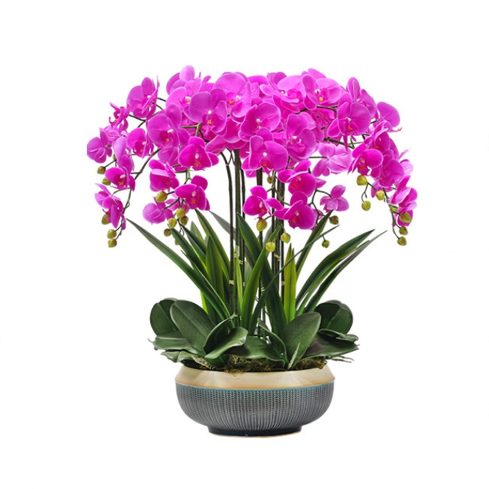 Ngdfgr As Known Artificial Flower With Pot Orchid Artificial Phalaenopsis Flowers In Potted Plants Faux Orchid Set For For Home Table Centerpieces Kitchen Dining Room Wedding Orchid