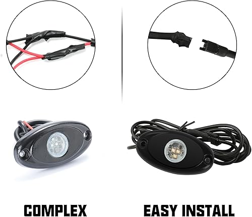 Miniatura 2 de SUNPIE 12 Pods Luces de Roca Blancas  Conexión Rápida, 3 Chips de Alta Potencia, Cables de Extensión de 4M, Almohadillas de Montaje Incluidas, 6000K