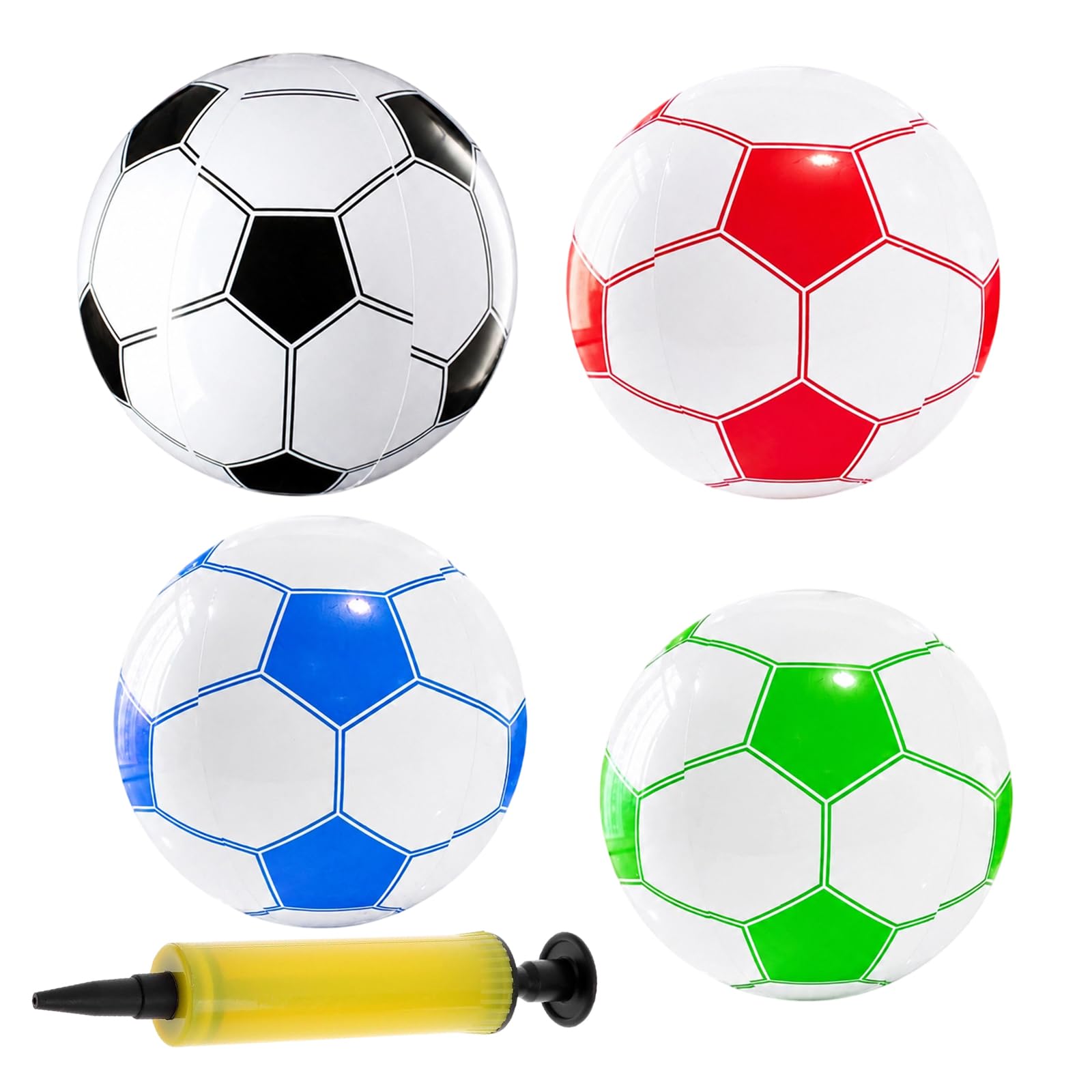 5PCS Inflatable Football & Beach Ball For Outdoor Pool Garden Party