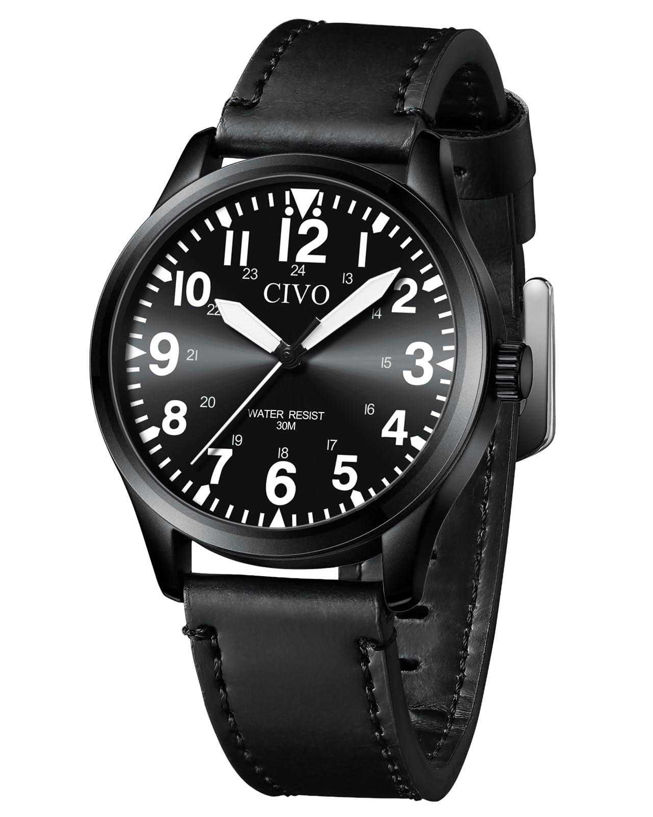 Analog Wrist Watches for Men: Waterproof Stainless Steel Mens Watches - Silver Watch with Easy Read Dial Men's Watch for Gift